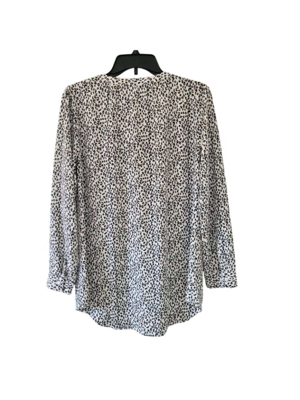 Apt 9 Leopard Print V-Neck Blouse Womens Size M Long Sleeve Pockets Career - Picture 2 of 9